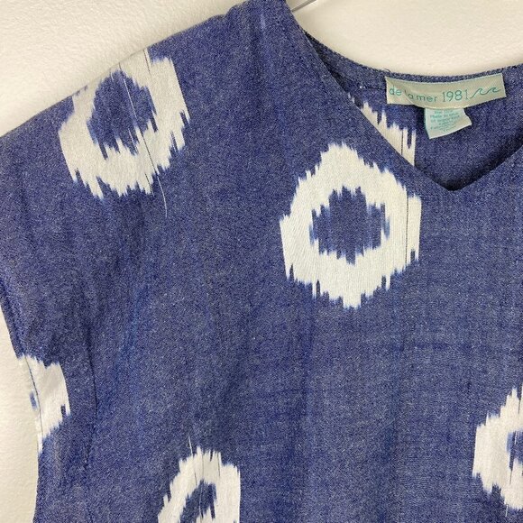 DE LA MER 1981 | Jellyfish Dress Blue & White Ikat - Picture 4 of 7